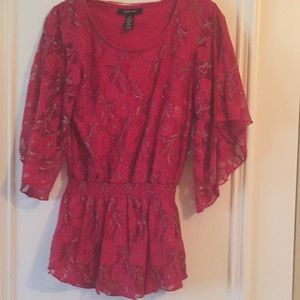 Lacy, cinch-waist, dress shirt